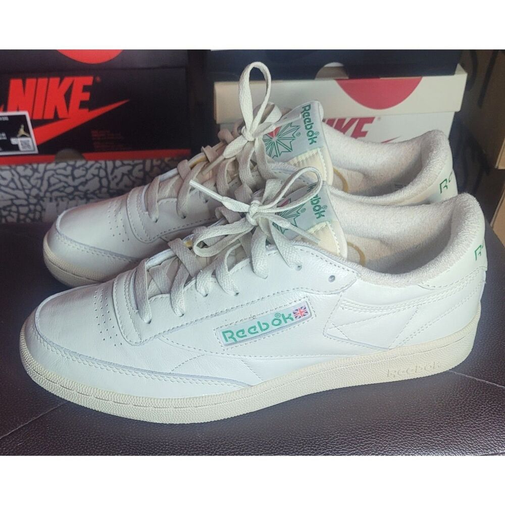 Reebok Club C 85 Vintage Chalk Green Unisex Size 10 DV6434 Leather Sneakers